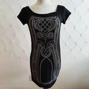 Little Black Dress • Encrusted w/ Shiny Stones • Size Med-Large